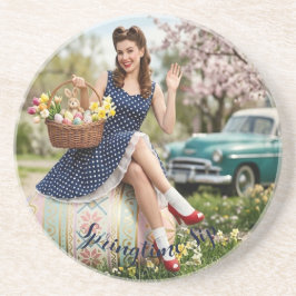 Easter Pin-Up Coaster | Vintage Gloss コースター