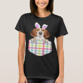 Easter Plaid Beagle Bunny Dog In Pocket Tシャツ (正面)