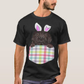 Easter Plaid Newfoundland Bunny Dog In Pocket Tシャツ (正面)