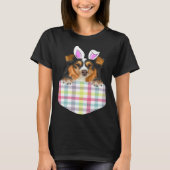 Easter Plaid Shetland Sheepdog Bunny Dog In Pocket Tシャツ (正面)