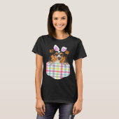 Easter Plaid Shetland Sheepdog Bunny Dog In Pocket Tシャツ (正面フル)