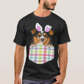 Easter Plaid Shetland Sheepdog Bunny Dog In Pocket Tシャツ (正面)