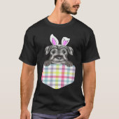 Easter Plaid Standard Schnauzer Bunny Dog In Pocke Tシャツ (正面)