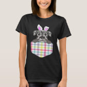 Easter Plaid Standard Schnauzer Bunny Dog In Pocke Tシャツ (正面)