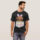 Easter Plaid Vizsla Bunny Dog In Pocket Tシャツ (正面フル)