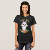 Easter Poodle dog with Bunny Ears  I steal eggs Tシャツ (正面フル)