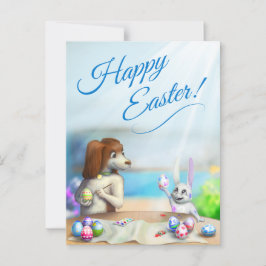 Easter Postcard with cute animals ポストカード