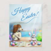 Easter Postcard with cute animals ポストカード (正面)