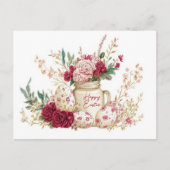 Easter Postcard with Easter Eggs and Flowers ポストカード (正面)