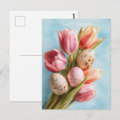 Easter Postcard with Flowers and Easter Eggs ポストカード (正面/裏面)
