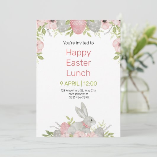 Easter Potluck Invitation 招待状 (スタンド正面)