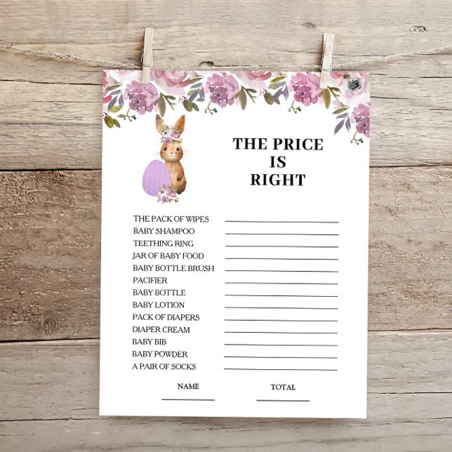 Easter Price is Right Baby Shower Game Card  (クリエイターアップロード済み)