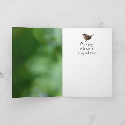 Easter Priest Wren Bird Wishes シーズンカード (内部)