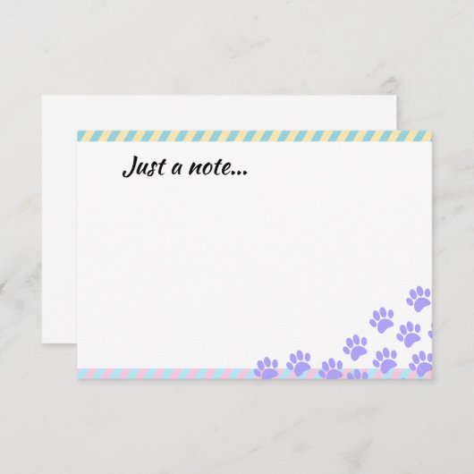 Easter Puppy Paw Prints Just a Note ノートカード (正面/裏面)