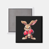 Easter Rabbit Bunny Boxer Boxing Kickboxing Martia マグネット (正面/裏面)