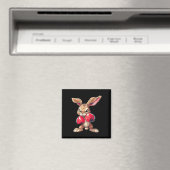 Easter Rabbit Bunny Boxer Boxing Kickboxing Martia マグネット (インサイチュ (食洗機))