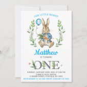Easter Rabbit Bunny Boy 1st Birthday Invitation 招待状 (正面)