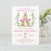 Easter Rabbit Bunny Girl Baby Shower Invitation 招待状 (スタンド正面)