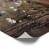 Easter Rabbit Bunny In Flower Pot Print, Rustic ポスター (角)