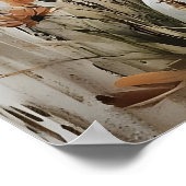 Easter Rabbit Bunny In Flower Print, Rustic Easter ポスター (角)