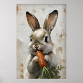 Easter Rabbit Carrot Print, Spring Bunny ポスター (正面)