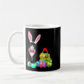 Easter Rabbit Cat Bunny Ears Eggs Happy Easter Day コーヒーマグカップ (左)