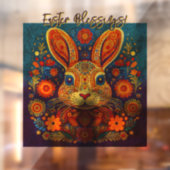 Easter Rabbit - Folk Art - Personalizable Easter  ウィンドウサイン (シート2)