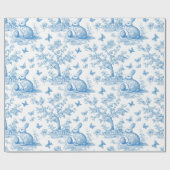 Easter-rabbit-toile-de-jouy pattern ラッピングペーパー (フラット)