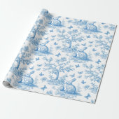 Easter-rabbit-toile-de-jouy pattern ラッピングペーパー (アンロールド)