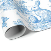 Easter-rabbit-toile-de-jouy pattern ラッピングペーパー (ロールコーナー)