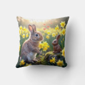 Easter Rabbit with Daffodils  クッション (裏面)