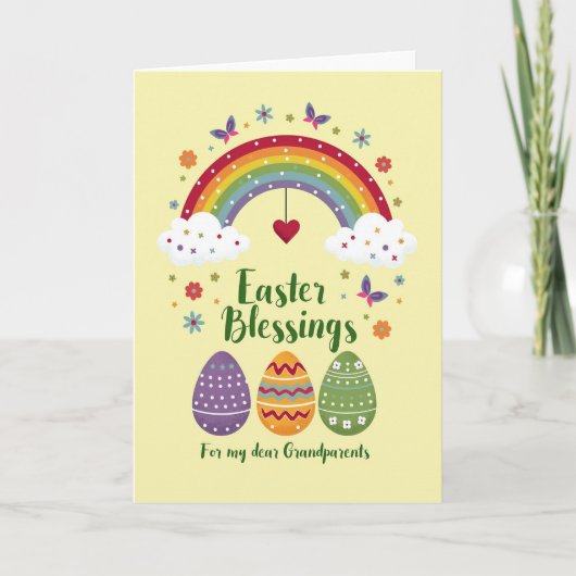 Easter Rainbow Grandparents Card カード (正面)
