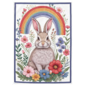 Easter Rainbow Meadow Spring Flowers Wild Rabbit テーブルクロス (正面)