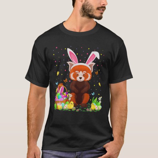 Easter Red Panda Bunny Egg Hunting Red Panda Easte Tシャツ (正面)
