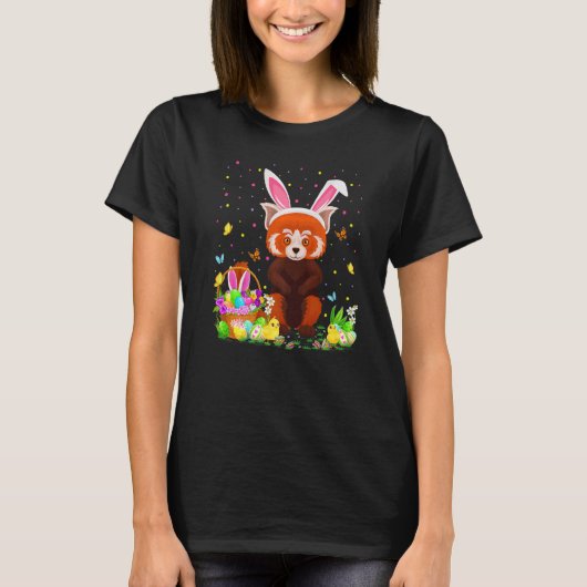 Easter Red Panda Bunny Egg Hunting Red Panda Easte Tシャツ (正面)