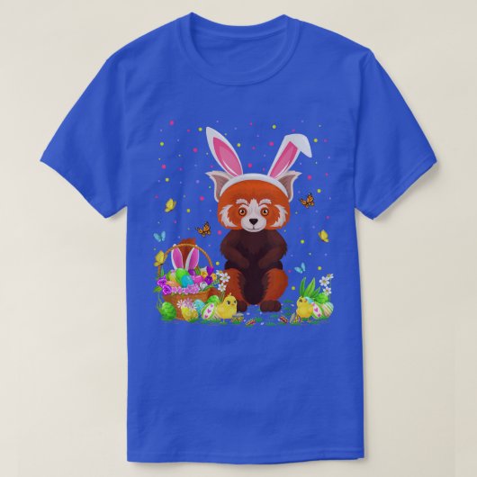 Easter Red Panda Bunny Egg Hunting Red Panda Easte Tシャツ (デザイン正面)
