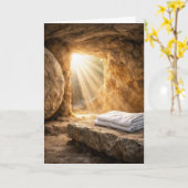 Easter Resurrection Morning Empty Tomb カード (黄色い花)