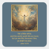 Easter Resurrection Religious スクエアシール (正面)