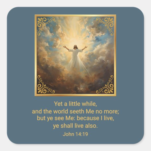 Easter Resurrection Religious スクエアシール (正面)
