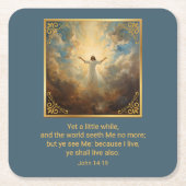 Easter Resurrection Religious  スクエアペーパーコースター (正面)