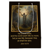 Easter Resurrection Religious ミディアムペーパーバッグ (裏面)