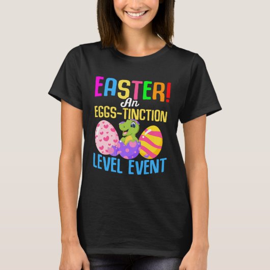 Easter rex Dino Dinosaur Easter Eggs Bunny 1 Tシャツ (正面)
