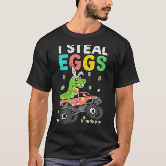 Easter Rex Dinosaur Monster Truck Eggasaurus Boys  Tシャツ (正面)