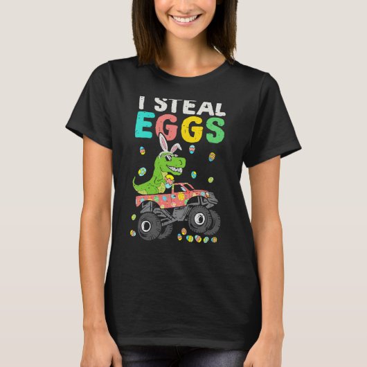 Easter Rex Dinosaur Monster Truck Eggasaurus Boys  Tシャツ (正面)