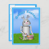 Easter Robo-x9(背景と文字) シーズンポストカード (正面/裏面)