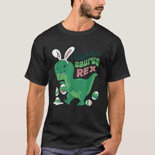 Easter Saurus Rex Eggs Bunny T Rex Dinosaur Boys G Tシャツ (正面)