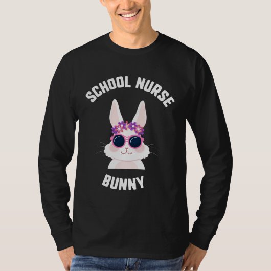 Easter School Nurse Bunny Bunny Sunglasses Kids Tシャツ (正面)