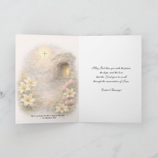 Easter Scripture Risen Christ Floral シーズンカード (内部)
