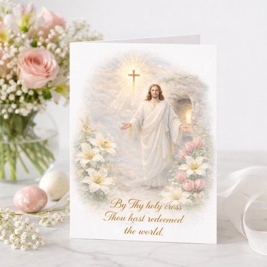 Easter Scripture Risen Christ Floral シーズンカード