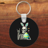 Easter Skeleton Bunny Rock Hand Rocker Boys Kids M キーホルダー (正面)